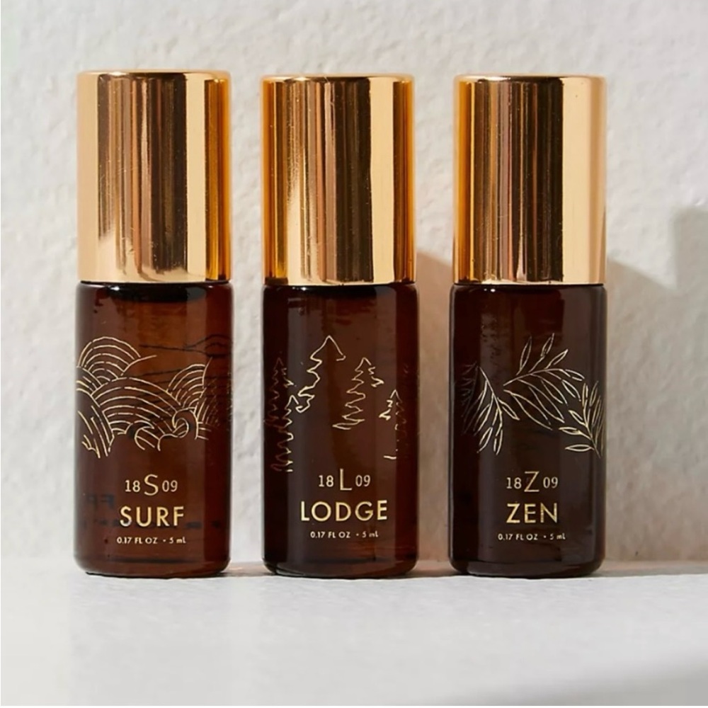 Free People Perfume Fragrance Rollerball Collection Lodge & Surf  & Zen Oil Trio